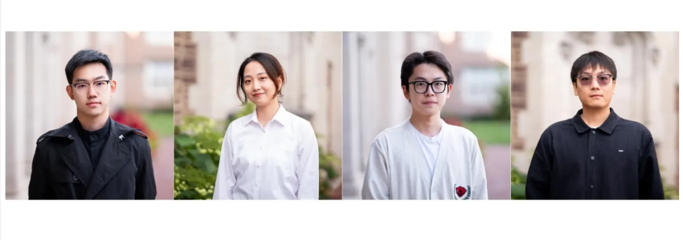 Headshots of Yutian Han, Ran Hu, Zekai Jin, and Zhaoxuan Wang