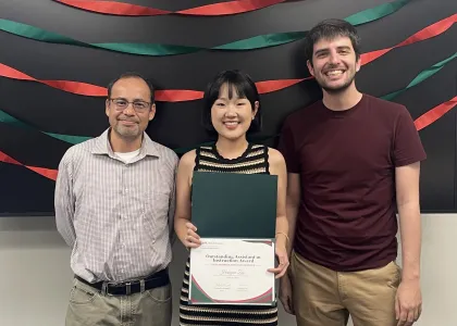 José Figueroa-López and Bill Katsianos with awardee Hangcen Zou