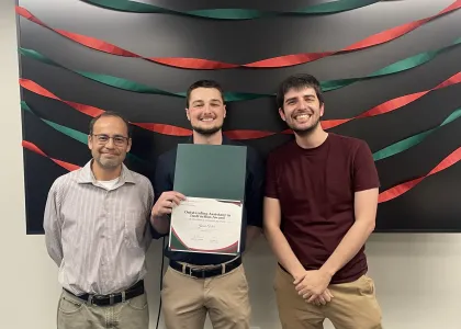 José Figueroa-López and Bill Katsianos with awardee Jacob Antici