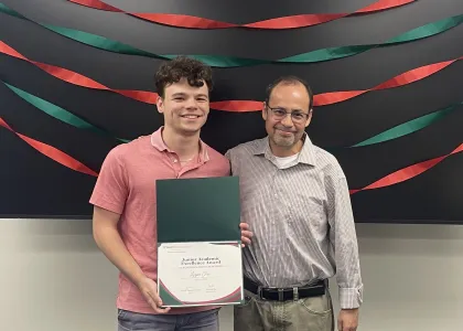 Jose Figueroa-Lopez with awardee Logan Fox