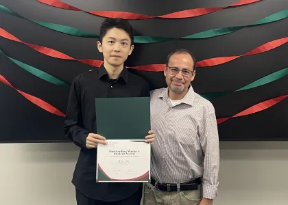 José Figueroa-López with awardee Ran Hu