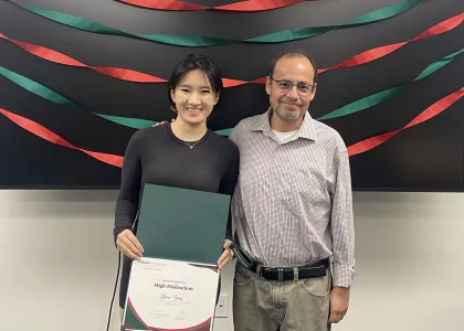 Jose Figueroa-Lopez with honoree Zitong Yang