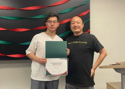 Nan Lin with awardee Zekai Jin