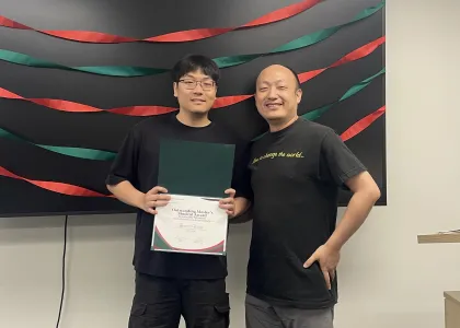 Nan Lin with awardee Zhaoxuan Wang