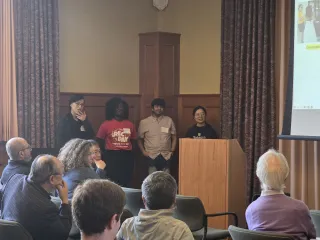 Likai Chen, Gifty Osei, Ayoushman Bhattacharya, and Wei Li in Duncker Hall