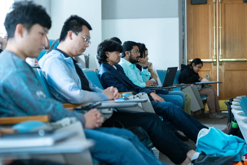 A group of students attend a seminar
