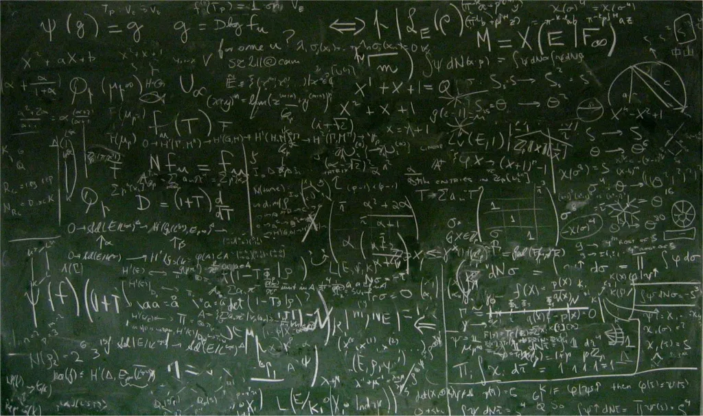 Equations on a chalkboard, decorative