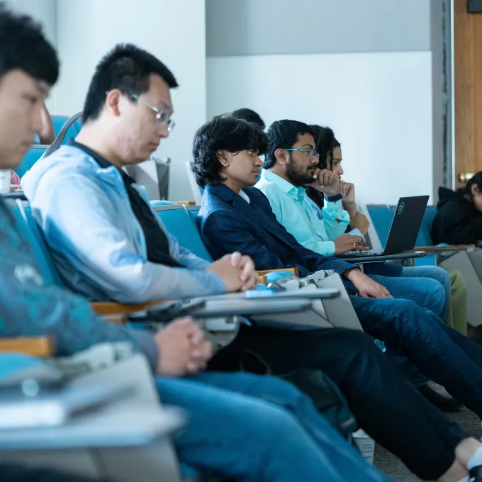 A group of students attend a seminar